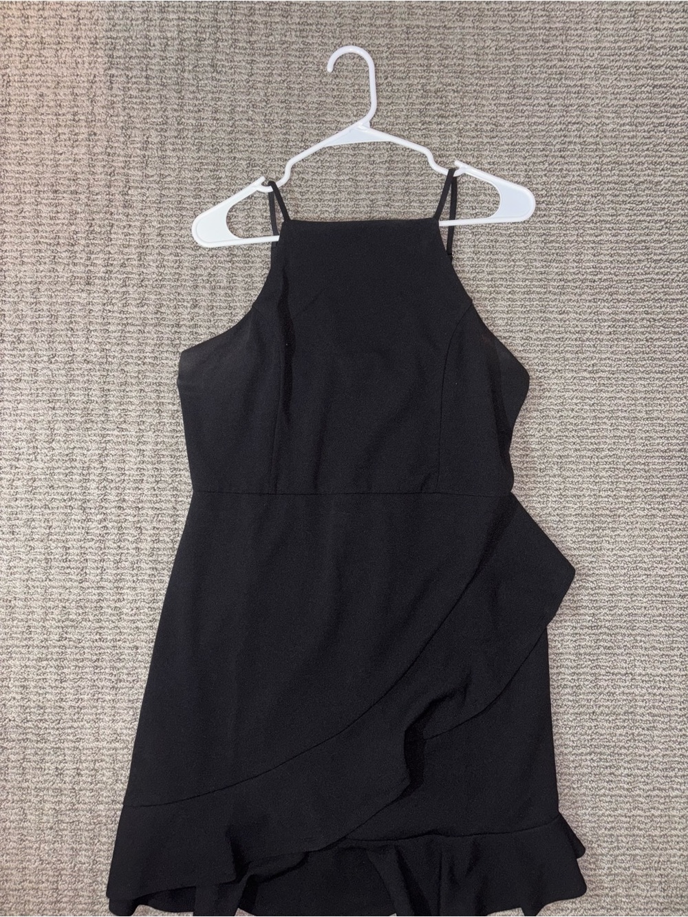 Lulu's Black Ruffle Hem Mini Dress - Size XL